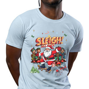 Modernes Schlitten Der ganze Tag Weihnachten Weihn T-Shirt