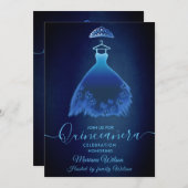 Modernes Schmetterlingskleid für Mitternacht, tiar Einladung (Vorne/Hinten)