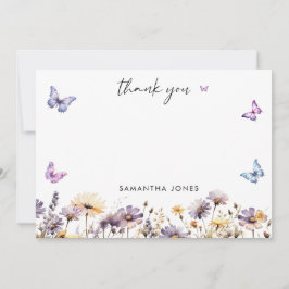 Modernes Schmetterlingszeichen Brautparty Begrüßun Dankeskarte