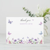 Modernes Schmetterlingszeichen Brautparty Begrüßun Dankeskarte (Stehend Vorderseite)