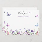 Modernes Schmetterlingszeichen Brautparty Begrüßun Dankeskarte (Vorne/Hinten)
