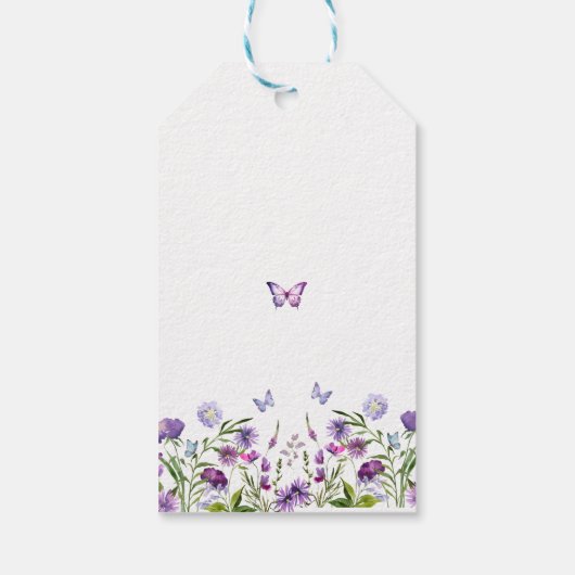 Modernes Schmetterlingszeichen Brautparty Begrüßun Geschenkanhänger (Rückseite)