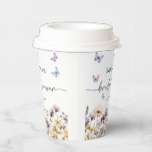 Modernes Schmetterlingszeichen Brautparty Begrüßun Pappbecher (Rechts)