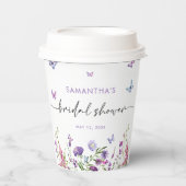 Modernes Schmetterlingszeichen Brautparty Begrüßun Pappbecher (Vorderseite)