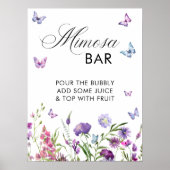 Modernes Schmetterlingszeichen Brautparty Begrüßun Poster (Vorne)