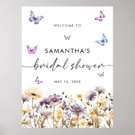 Modernes Schmetterlingszeichen Brautparty Begrüßun Poster