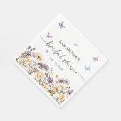 Modernes Schmetterlingszeichen Brautparty Begrüßun Serviette (Ecke)