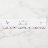 Modernes Schmetterlingszeichen Brautparty Begrüßun Wasserflaschenetikett (Einzelnes Label)