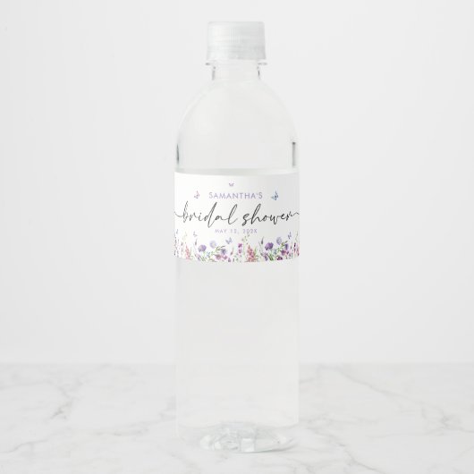 Modernes Schmetterlingszeichen Brautparty Begrüßun Wasserflaschenetikett (Vorderseite)