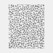 Modernes schneebedecktes Tierdruckmuster Grau Fleecedecke (Vorderseite)