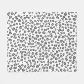 Modernes schneebedecktes Tierdruckmuster Grau Fleecedecke (Vorderseite (Horizontal))