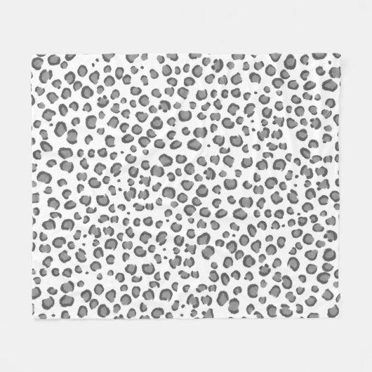 Modernes schneebedecktes Tierdruckmuster Grau Fleecedecke (Vorderseite (Horizontal))