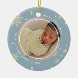 Modernes Schneeflocken 2 Fotos Keramik Ornament