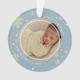 Modernes Schneeflocken 2 Fotos Ornament