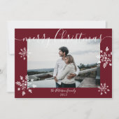 Modernes Schneeflocken-Foto Feiertagskarte (Vorderseite)