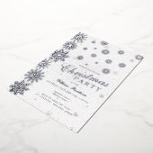 Modernes Schneeflocken Schnee Weißer Winter Weihna Folieneinladung (Gedreht)