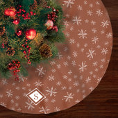 Modernes Schneeflockenmuster Mit Monogramm Weihnac Polyester Weihnachtsbaumdecke