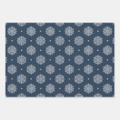 Modernes Schneeflockenmuster Navy Blue Geschenkpapier Set (Vorderseite 2)