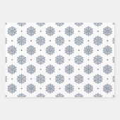 Modernes Schneeflockenmuster Navy Blue Geschenkpapier Set (Vorderseite)