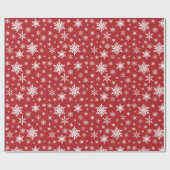 modernes Schneeflockenpapier in rot/weiß Geschenkpapier (Flach)