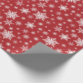 modernes Schneeflockenpapier in rot/weiß Geschenkpapier (Ecke)