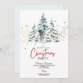 Modernes Schneeflockenpine im Winter Weihnachts-Pa Einladung (Vorne/Hinten)