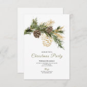 Modernes Schneeflockenpine im Winter Weihnachts-Pa Einladung (Vorne/Hinten)