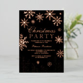 Modernes Schneeflockenpine Schwarzer Winter Weihna Folieneinladung (Stehend vorne)