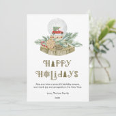 Modernes Schneeglobe Feiertagskarte (Stehend Vorderseite)