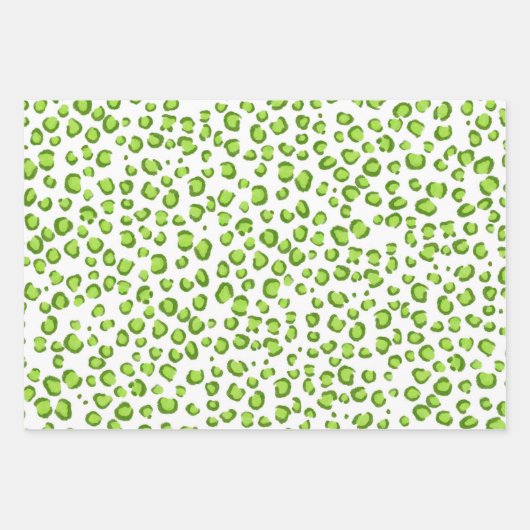 Modernes Schneeleopard-Geschenk für Grüne Tiere Geschenkpapier Set (Vorderseite)