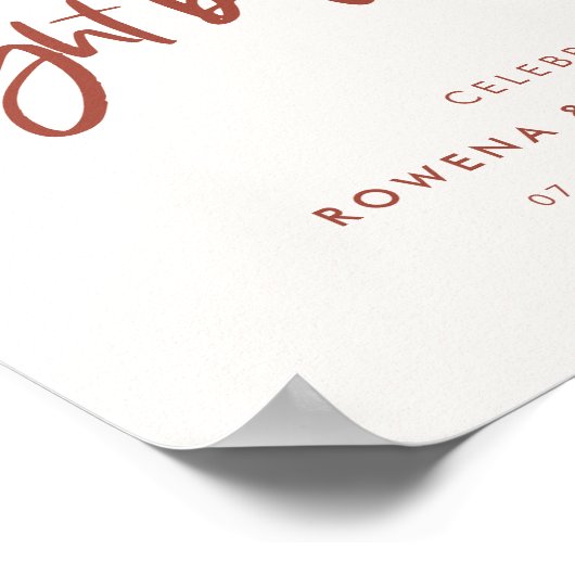 Modernes Schneerosa Willkommen in der Nacht davor Poster (Ecke)