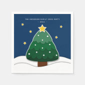 Modernes, schneesicheres Weihnachtsbaum-Party Serviette (Vorderseite)