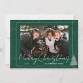 Modernes Schneewald Weihnachtsfamilie Foto Feiertagskarte (Vorderseite)