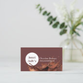 Modernes Schokoladen-Spritzen-Kuchen-Geschäft Visitenkarte (Stehend Vorderseite)