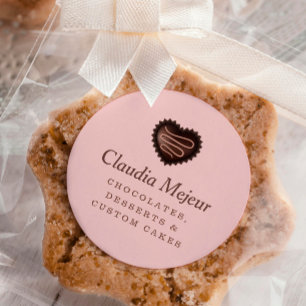 Modernes schokolares Baker Pink Runder Aufkleber