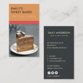 MODERNES, SCHÖNES ROTES ORANGE BAKERY KOCH FOTO VISITENKARTE (Vorne/Hinten)