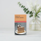 MODERNES, SCHÖNES ROTES ORANGE BAKERY KOCH FOTO VISITENKARTE (Stehend Vorderseite)