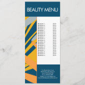 Modernes Schönheitsmenü für tropisches Muster Menükarte (Vorderseite)