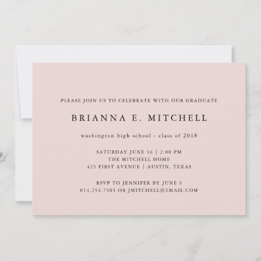 Modernes Schreiben | Foto Grad Party 2018 Einladung (Rückseite)