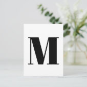 Modernes Schreiben | Minimalistische Alphabet-Init Postkarte (Stehend Vorderseite)