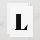 Modernes Schreiben | Minimalistische Alphabet-Init Postkarte (Vorne/Hinten)