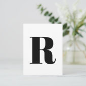 Modernes Schreiben | Minimalistische Alphabet-Init Postkarte (Stehend Vorderseite)