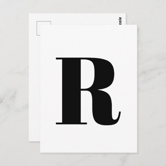 Modernes Schreiben | Minimalistische Alphabet-Init Postkarte (Vorne/Hinten)