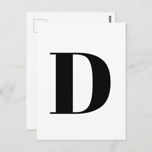 Modernes Schreiben | Minimalistische Alphabet-Init Postkarte (Vorne/Hinten)