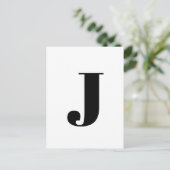 Modernes Schreiben | Minimalistische Alphabet-Init Postkarte (Stehend Vorderseite)