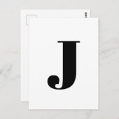 Modernes Schreiben | Minimalistische Alphabet-Init Postkarte (Vorne/Hinten)