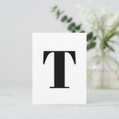 Modernes Schreiben | Minimalistische Alphabet-Init Postkarte (Stehend Vorderseite)