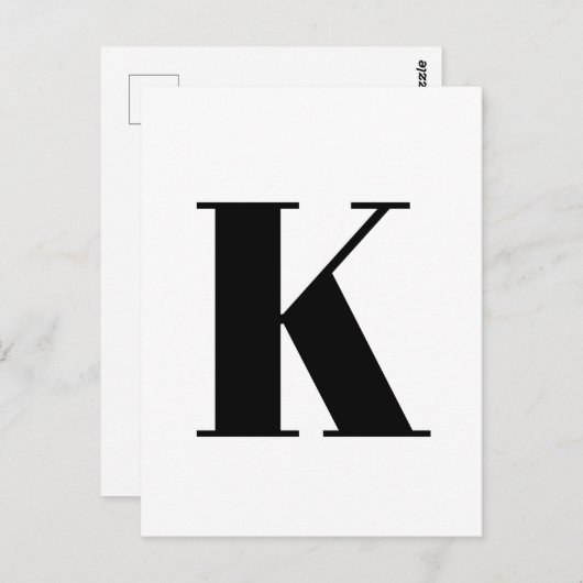Modernes Schreiben | Minimalistische Alphabet-Init Postkarte (Vorne/Hinten)