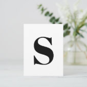 Modernes Schreiben | Minimalistische Alphabet-Init Postkarte (Stehend Vorderseite)