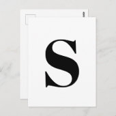 Modernes Schreiben | Minimalistische Alphabet-Init Postkarte (Vorne/Hinten)